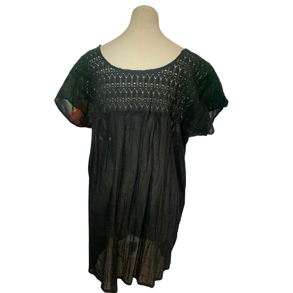 Women's El Interior Black Cotton Shirt -  Size XL